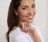 American West Sterling Silver Nine Picture Jasper Cluster Ring Size 7